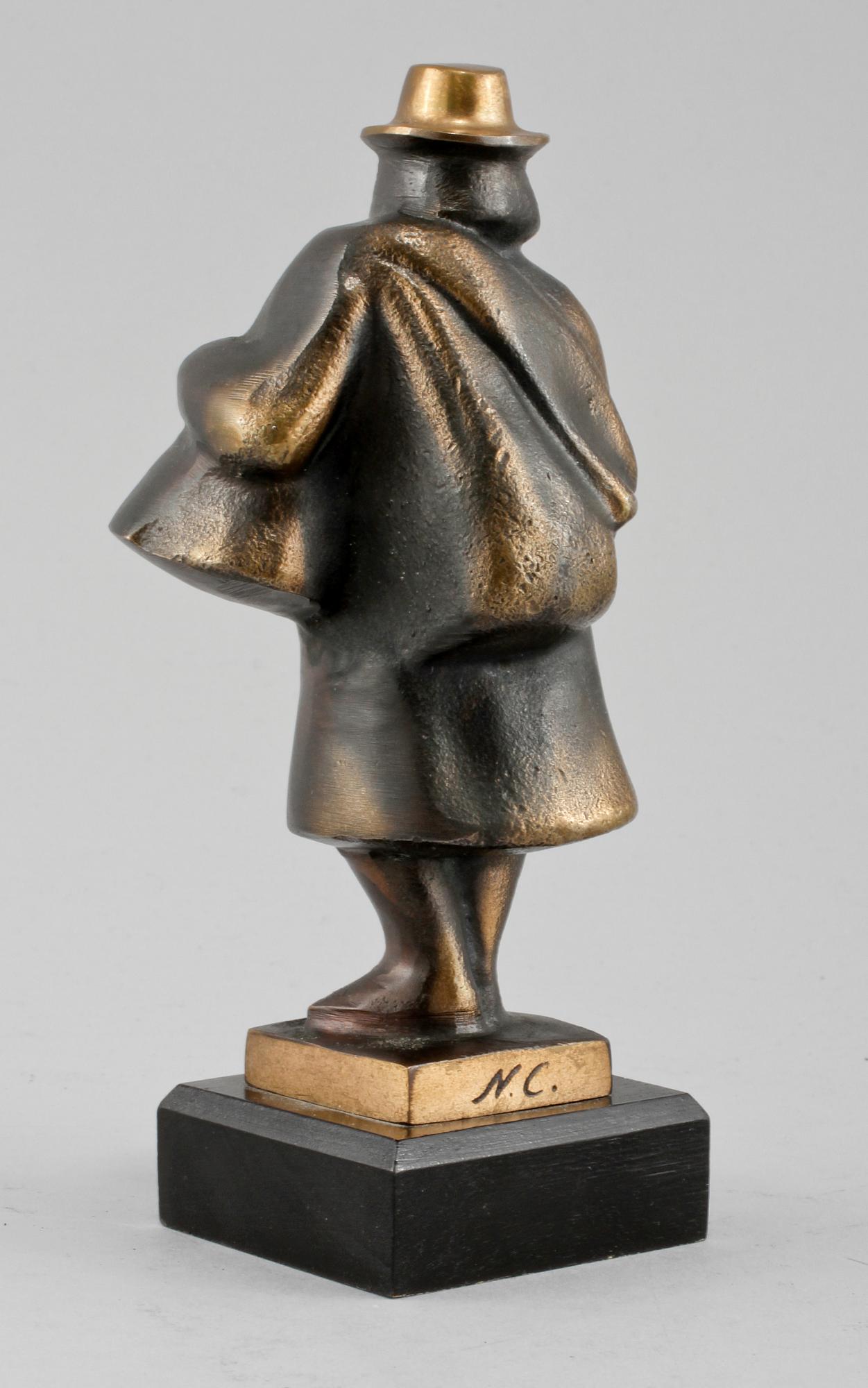 SKULPTUR, brons, monogramsignerad N C, Borås. 1900-talets andra hälft.