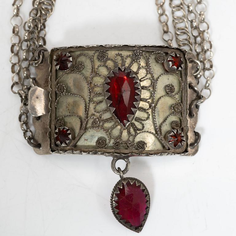 A Swedish silver neck clasp, mark probably of Johan Fagerberg, Karlskrona circa 1820.