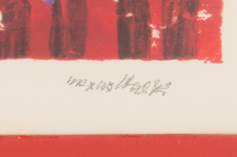 Max Walter Svanberg, gold embossed lithograph, signed and numbered 65/300.