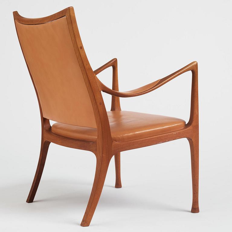 Hans Asplund, a walnut and leather easy chair, Nordiska Kompaniet, ca 1955, for the Nordiska Kompaniet beauty salon.