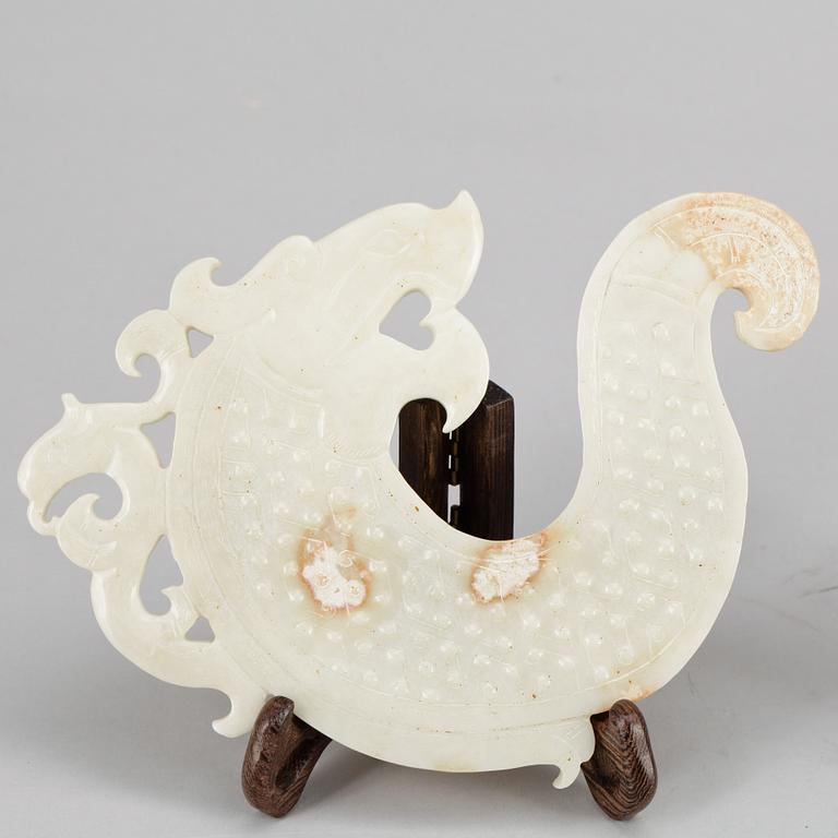 PARTI STEN, 3 delar, nefrit/jade. 1900-tal.