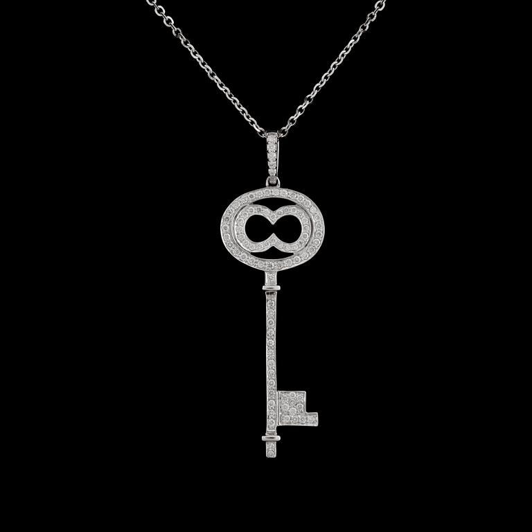 A brilliant cut diamond pendant, tot. 0.56 ct.