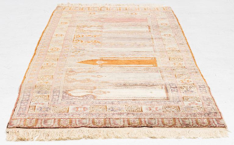 A Kayseri Saff rug, c. 228 x 87 cm.