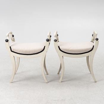 Taburetter, ett par , 1800-tal.