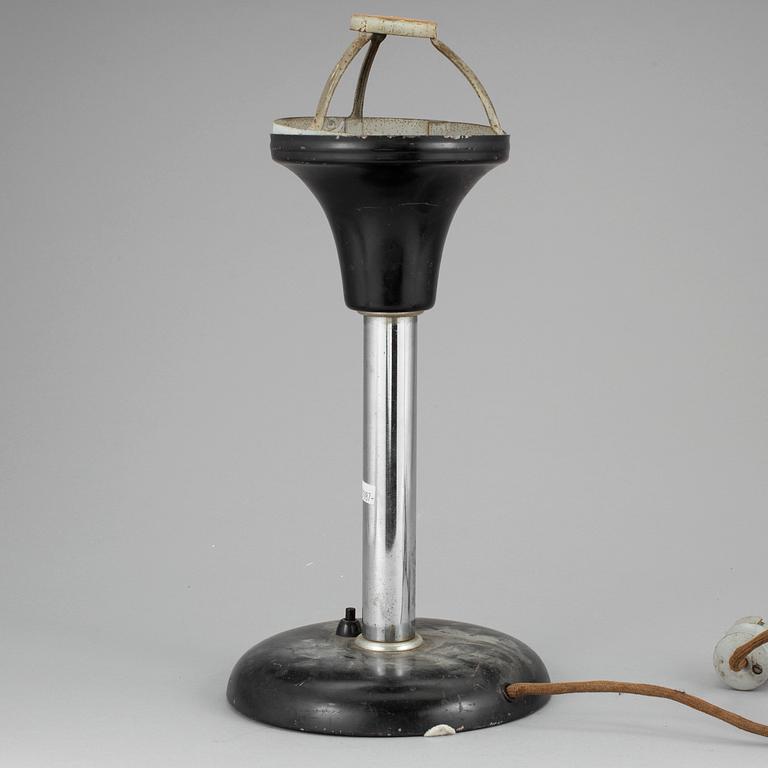 A black and crome table light, Germany 1930s.