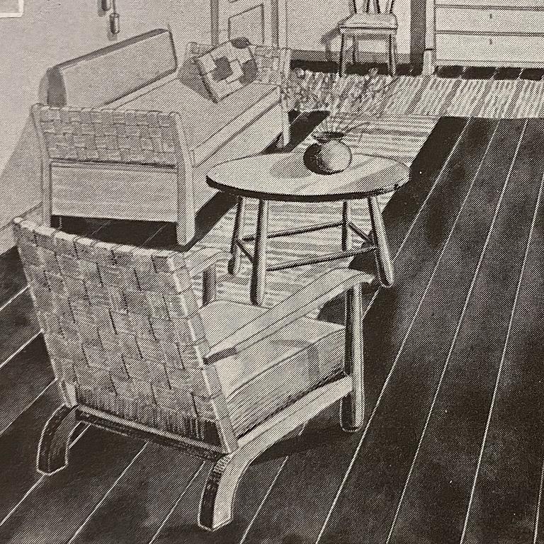 Axel Einar Hjorth, a stained pine "Väddö" easy chair, Nordiska Kompaniet, Sweden, 1930s-40s.