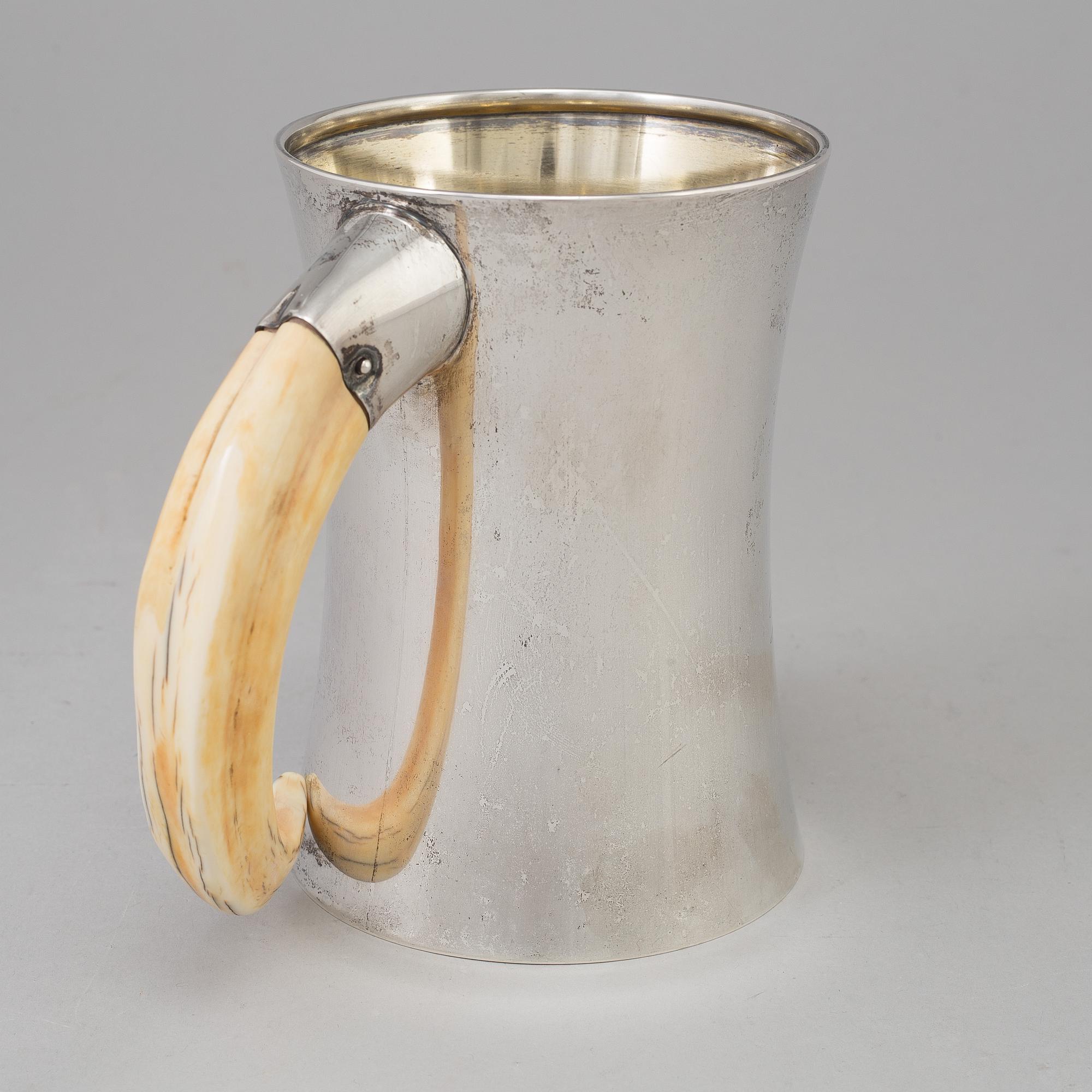 Three Swedish 201th century silver beakers, mark of K Andersson, Carlman and ARG, Stockholm 1903-1949.
