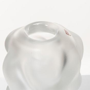 Per B. Sundberg, Vase, glass, Orrefors, signed.