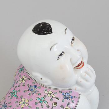 A Chinese 20th century famille rose porcelain pillow.