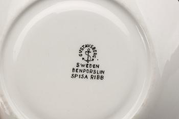 KAFFESERVIS, 18 st +2 st, flintporslin, "Spisa Ribb", Stig Lindberg, Gustavsberg.