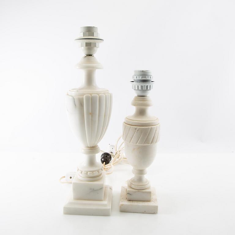 Table lamps, two pieces, mid-20th century.