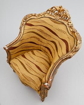 FÅTÖLJ, rokokostil, sent 1900-tal.