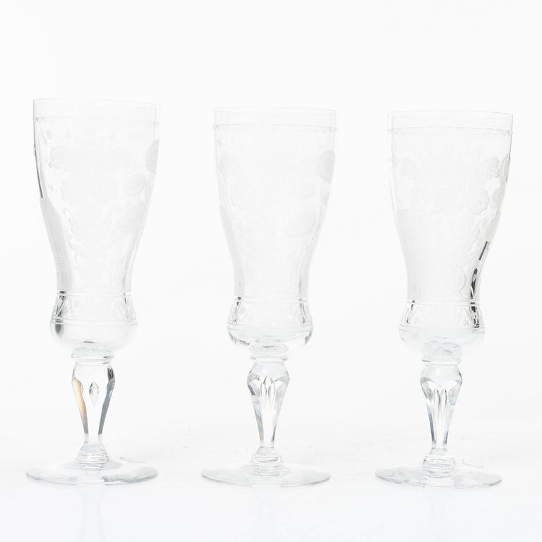 Vicke Lindstrand, champagneglas, 3 st, "Dalecarlia", Kosta Boda.