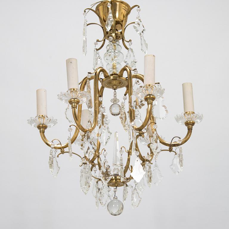 Paavo Tynell, kristallkrona, modell 1465/6, Taito 1900-talets mitt.