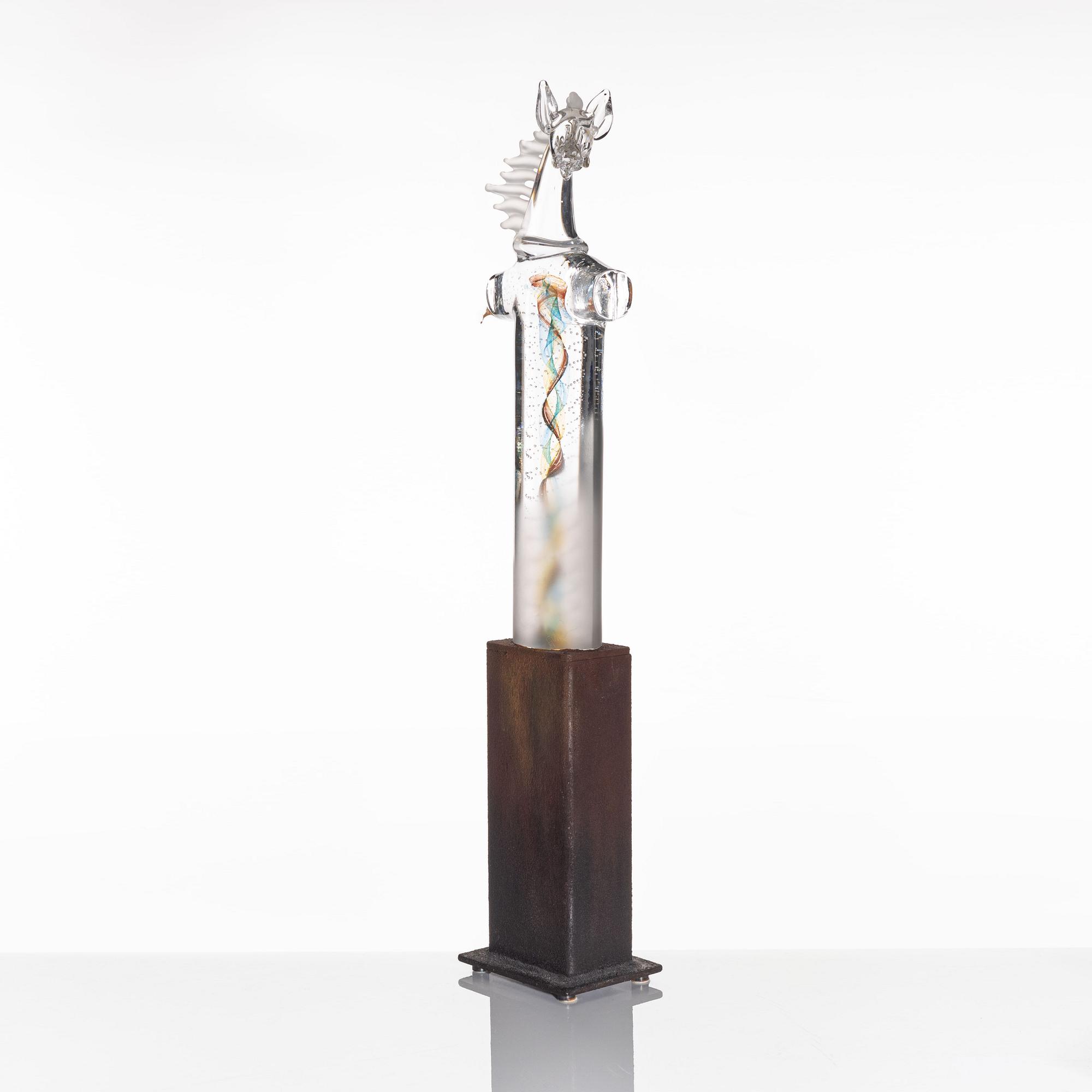 Kjell Engman, a glass sculpture of a horse, Kosta Boda Unique.