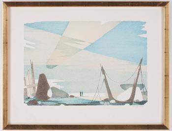 Sven Jonson · SVEN JONSON, färglitografi, signerad o daterad 154/350.
