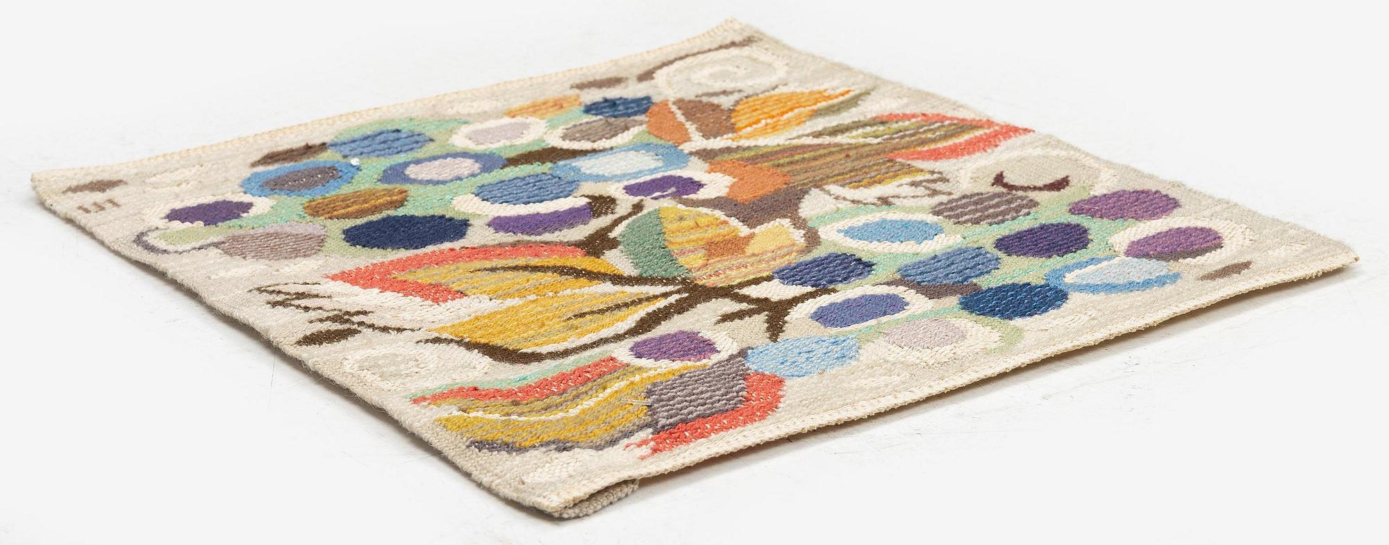 Barbro Sprinchorn, a textile, 'Vindruvor', tapestry variant, c. 36 x 36 cm signed S.