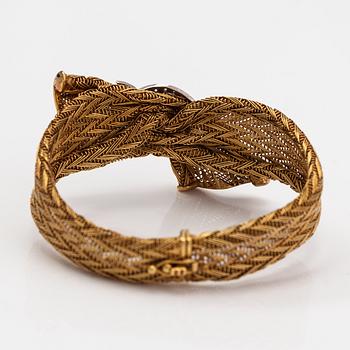 Halsband och armband, 18K guld och diamanter ca 0.40 ct tot. Frankrike 1900-talets senare hälft.
