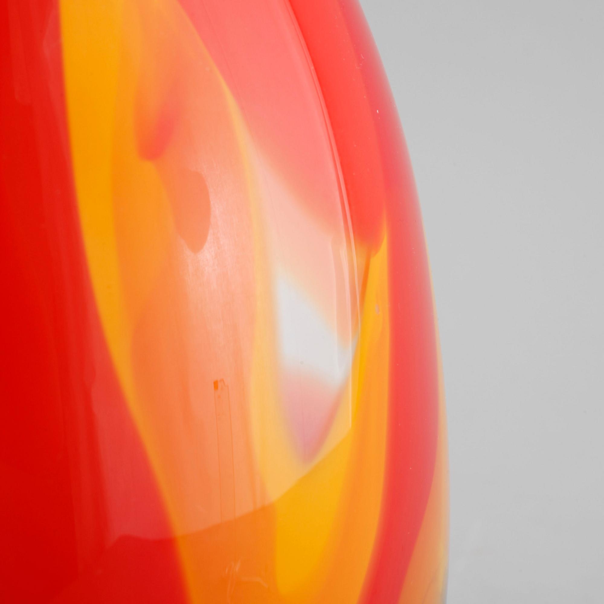 A glass vase by Berit Johansson for Sjöhyttan, signed and dated 1996.