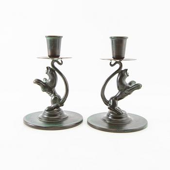 Nils Fougstedt, candlesticks a pair Swedish Grace 1930s.