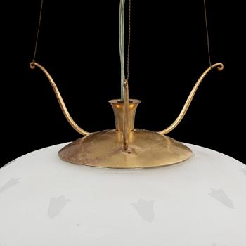 TAKLAMPA, möjligen Orrefors, omkring 1900-talets mitt. Höjd 54 cm.