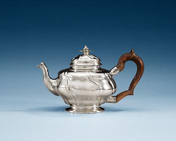 797. A SWEDISH SILVER TEA-POT, Makers mark of Jonas Berg, Stockholm 1756.