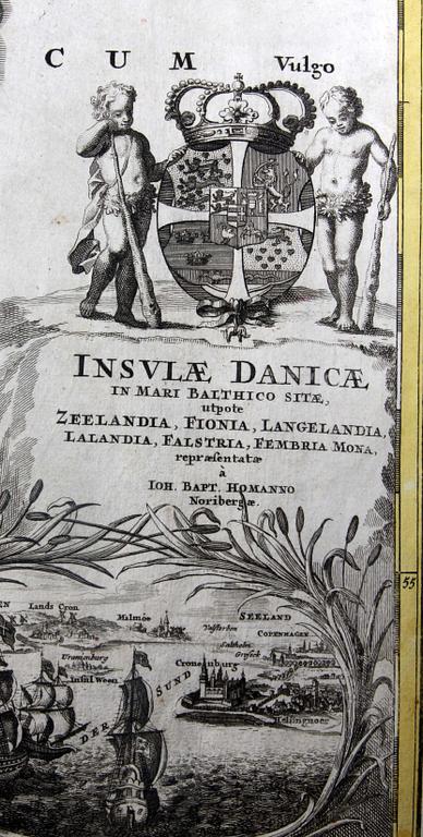 KARTA, Danmark. J B Homann. 1710.