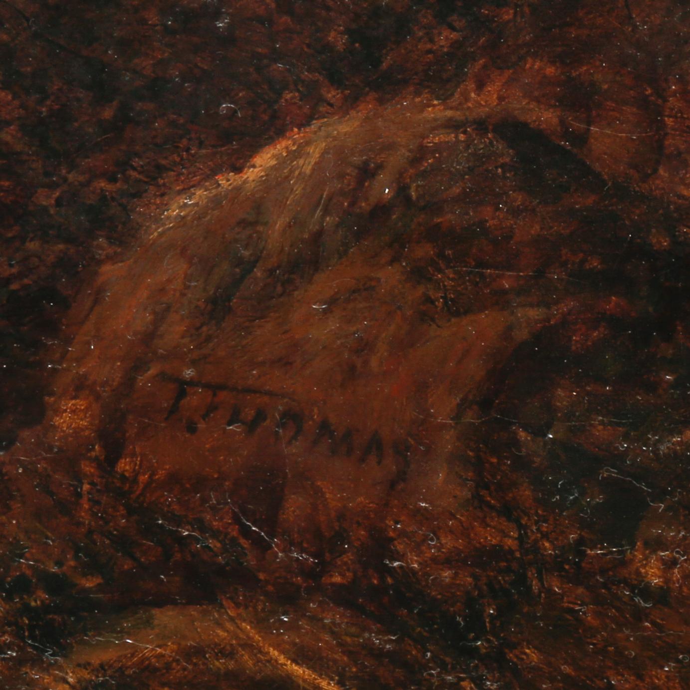 OKÄND KONSTNÄR, olja på duk, otydligt signerad T. Thomas?, England, 1800-tal.