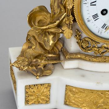 A Louis XVI late 18th century mantel clock.