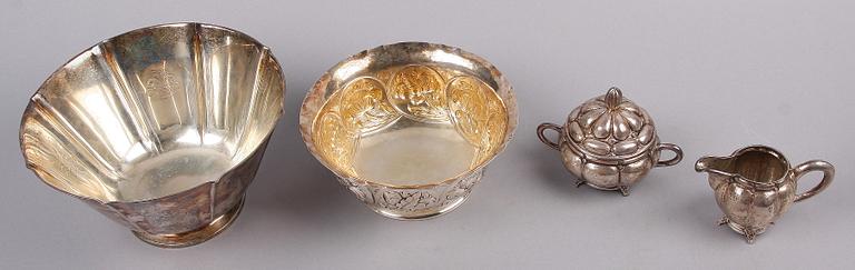 PARTI SILVER, 7 delar, bl a MGAB, 1900-tal.