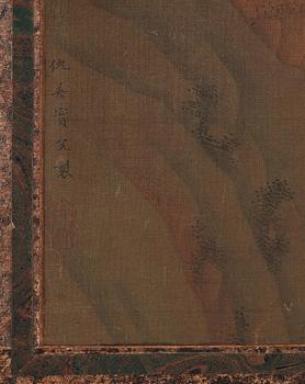 A large painting by un unkown artist, presumably late Qing dynasty after an old master.