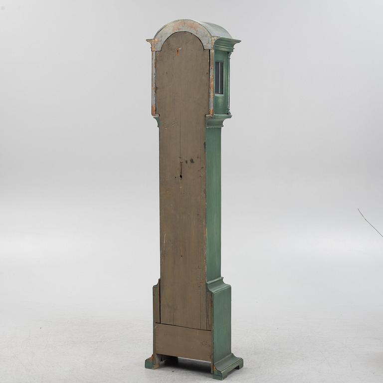 A painted longcase clock. 18th/19th Century.