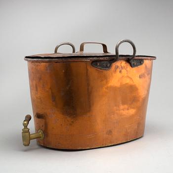 A 19th century copper container.