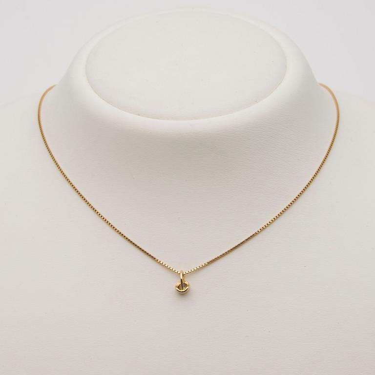 HÄNGE, briljantslipad diamant, 14K guld.