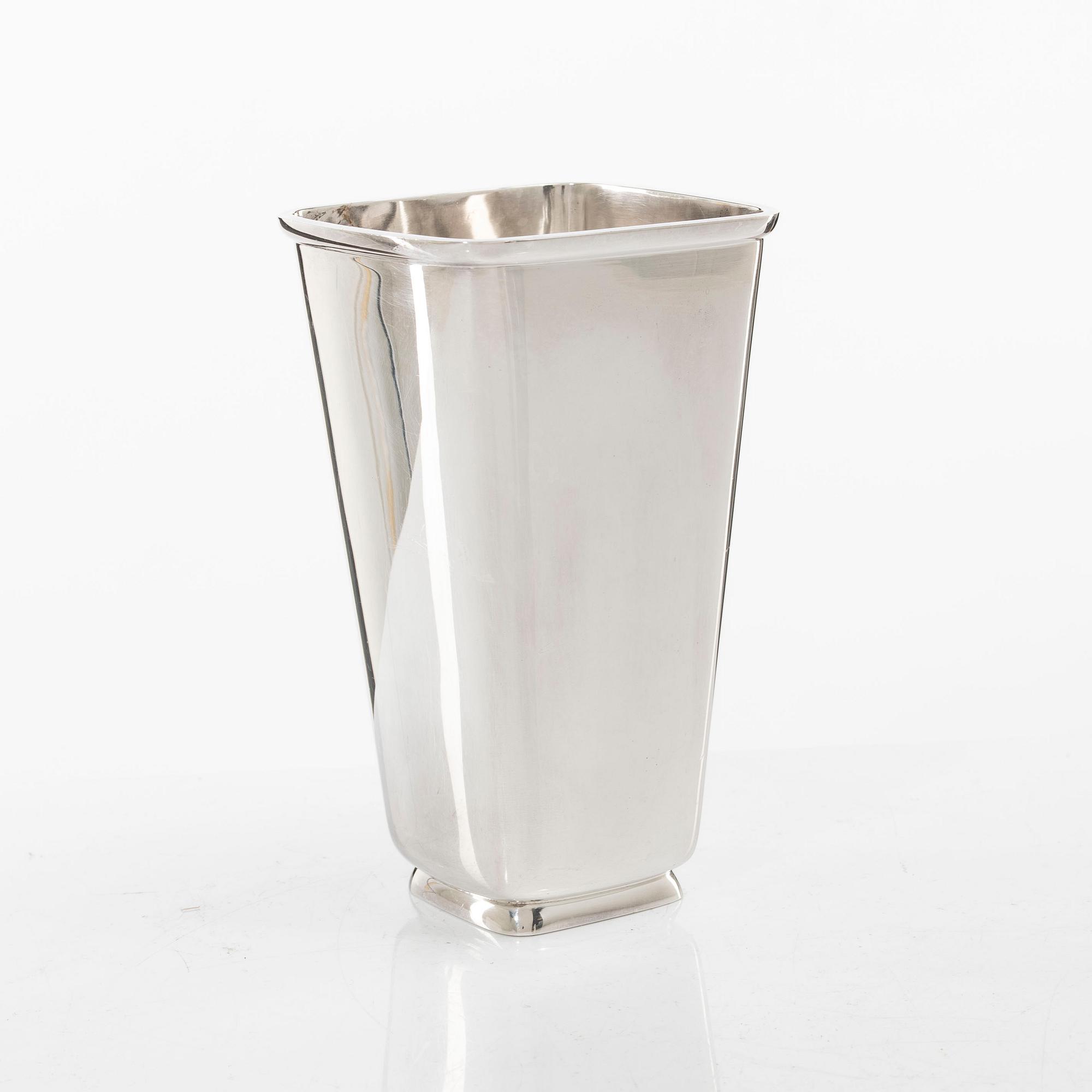 Åke Strömdahl, a sterling silver vase, company Hugo Strömdahl AB, Stockholm 1962.