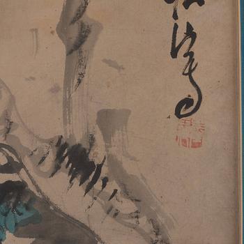 A scroll painting, by unidentified artist, ink and colour on paper, Qing dynasty, 19th century.