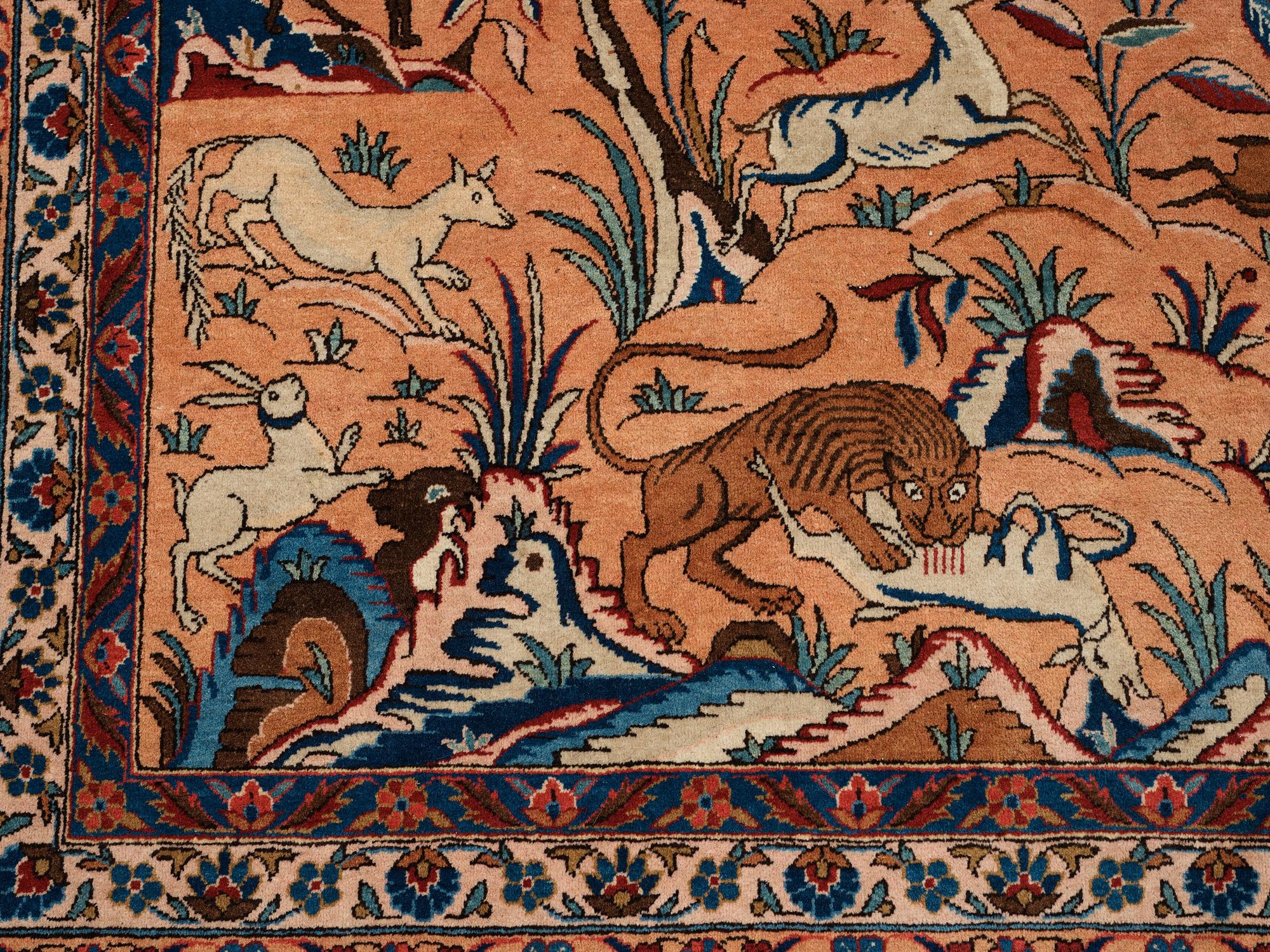 A carpet, a semi-antique Kashan, a so called Dabir, ca 383,5-387,5 x 269,5-275 cm.