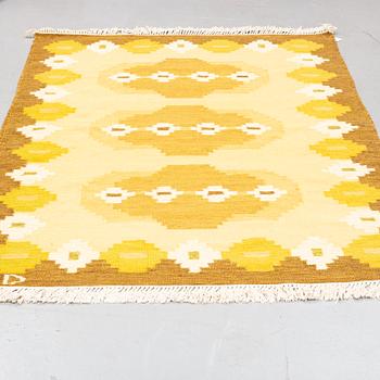 a carpet, flat weave, ca 233,5 x 164-165,5 cm, signed BD.