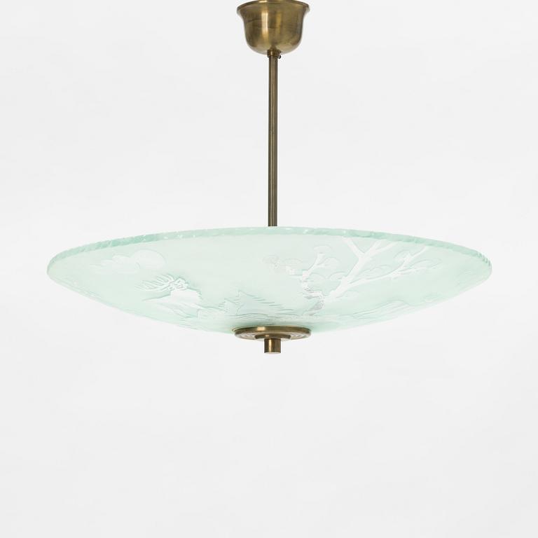A Swedish Grace ceiling light, 1920's/30's.