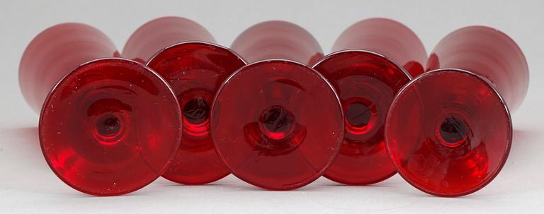 CHAMPAGNEGLAS, 5 st, glas, design Monica Bratt, Reijmyre.