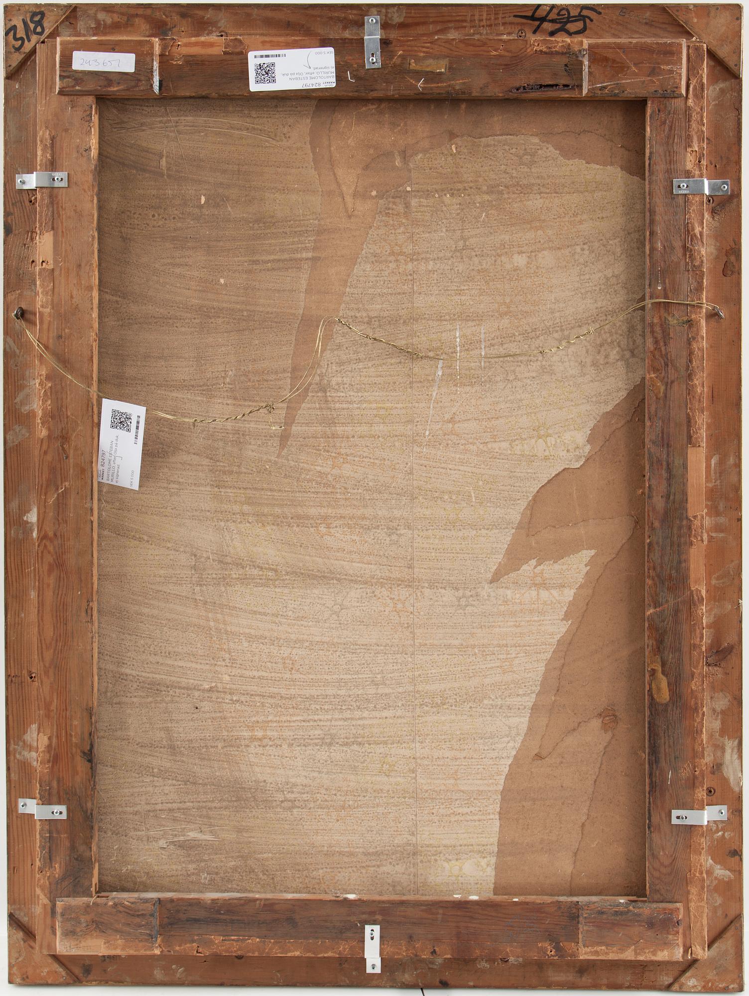 BARTOLOMÉ ESTEBAN MURILLO, efter, Olja på duk, ej signerad.