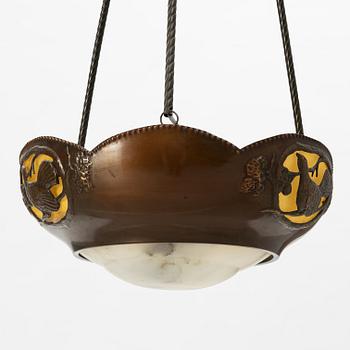 A Jugend ceiling lamp, early 20th century.