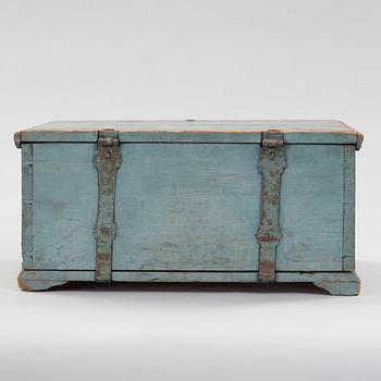 a painted swedish wooden box dated 1812.