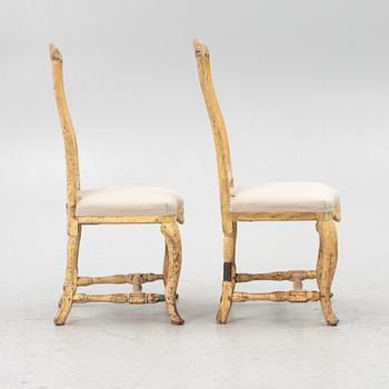 A pair of Swedish rococo chairs, Stockholm, later part 18th century.