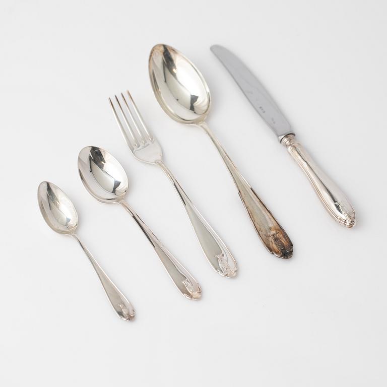 Cutlery service, 60 pieces, silver, "Vasa", GAB, Stockholm, 1980s-90s.