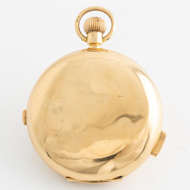 Pocket watch, repeater, calendar, chronograph, hunter, 59 mm.
