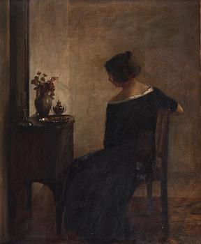 782. Carl Holsoe, Interiör med konstnärens hustru.