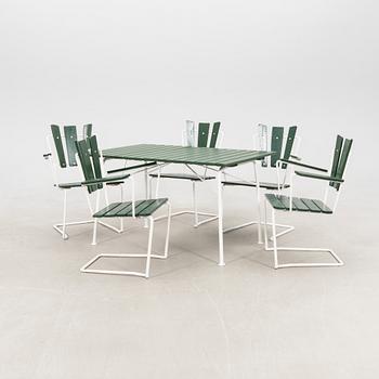 Garden set, 6 pieces, mid 20th century.