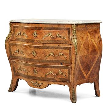 6. A rosewood parquetry commode, Stockholm, later part 18th century.