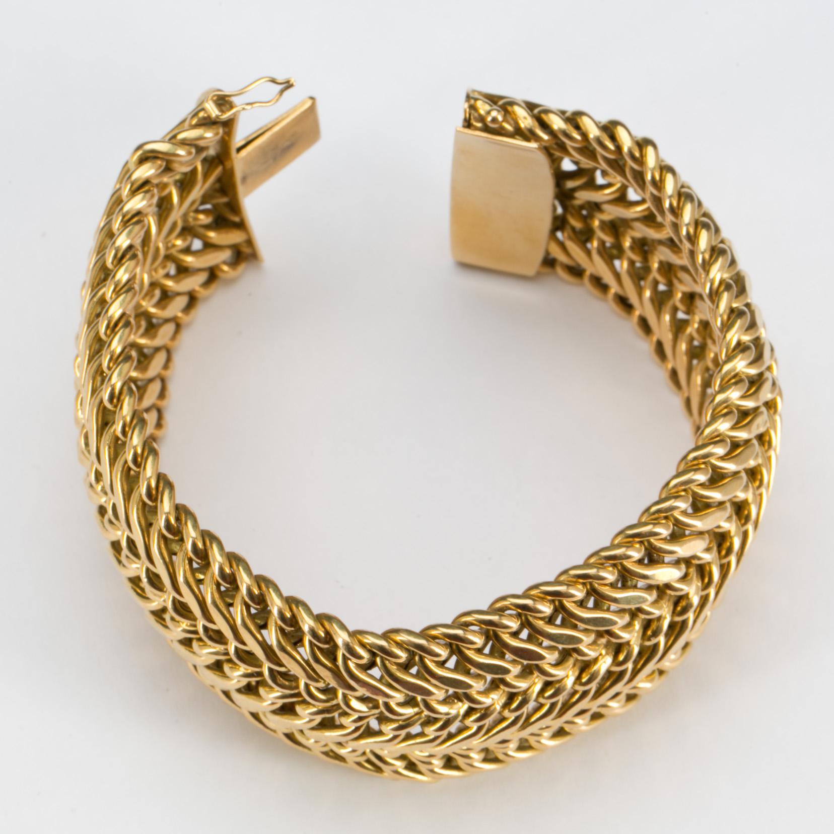 ARMLÄNK, 18k guld. Vikt ca 72 g.